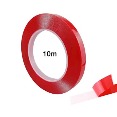 Afbeelding van QitinDasen 10 m x mm premium heavy duty dubbelzijdig acryl plakband, transparant, dubbelzijdige montage, tape, rol, waterdicht, hittebestendig, afneembaar (dik 0,5 mm)