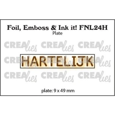 Afbeelding van Crealies Foil, Emboss &amp; Ink it! HARTELIJK NL (H) FNL24H 9x49mm
