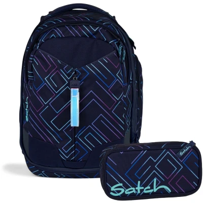 Afbeelding van Satch schoolrugzakset MATCH Purple Laser 2 delig, incl. etui