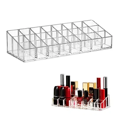 Afbeelding van lippenstift organizer, 24 vakjes lippenstiftstandaard, make up plaatsbaar, lippenstiften en gloss, transparant