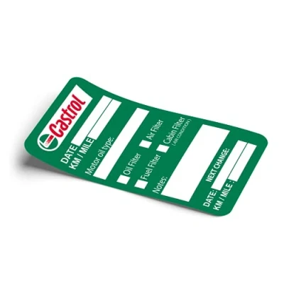 Afbeelding van 60 Olieverversing Service Herinnering Stickers voor Castrol Olie, PVC zelfklevende etiketten