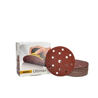 Afbeelding van Mirka Ultimax schuurpapier Ø 150mm klittenband 15 gaats / korrel P120 50 st Voor excenter en schuurmachines Schuren van zacht hard hout, minerale grondstoffen, harde oude lak