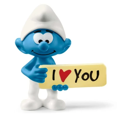 Afbeelding van schleich de Smurfen Smurf met ik hou van jou 20823
