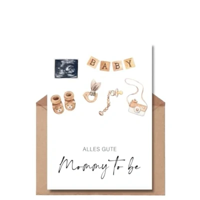 Afbeelding van The Life Barn Ansichtkaart met envelop Mommy to be felicitaties voor de zwangerschap, babyshower, moederbescherming