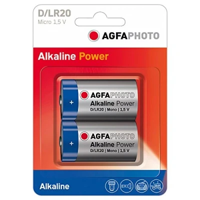 Afbeelding van Agfaphoto Batterij Alkaline, Mono, D, LR20, 1.5V Power, Retail Blister (2 stuks)