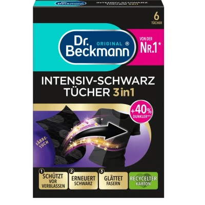 Afbeelding van Dr. Beckmann Intensieve zwarte Doeken/voor intens en gladde vezels 6 doeken