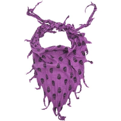Afbeelding van Zac&#039;s Alter Ego Sjaal Purple Skull &amp; Crossbones Reversible Triangle Paars