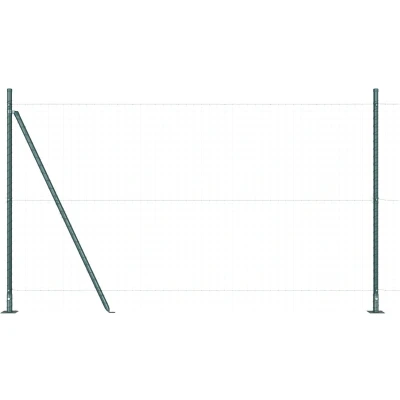 Afbeelding van vidaXL Fence Posts Set van 52 Groen Staal 3.2 x 88.5 cm Duurzaam