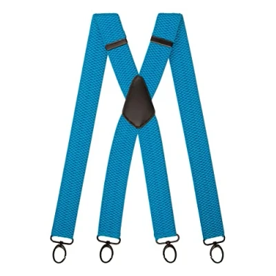 Afbeelding van Olata Werk Bretels X Vorm Met Karabijnhaken 4 cm. Turkoois (Zwarte Clips)