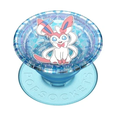 Afbeelding van PopSockets: PopGrip SupPopSockets: Uittrekbare Greep en Standaard voor Smartphones Tablets met een Verwisselbare PopTop Pokémon Diamond Sylveon Glitter Graphic