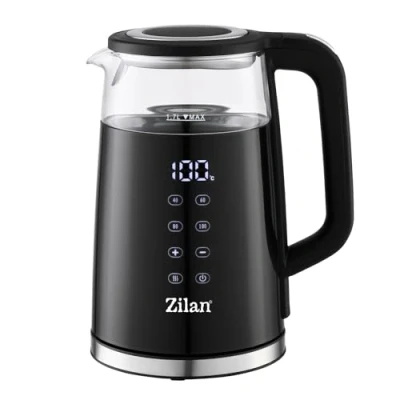 Afbeelding van Zilan dubbelwandige waterkoker met digitaal display, 1,7 l, 2200 W, warmhoudfunctie, droogkookbeveiliging, vier vooraf ingestelde temperaturen, automatische start