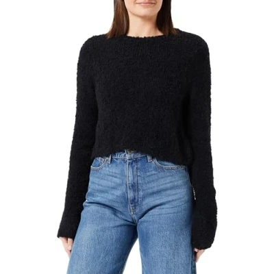 Afbeelding van ONLY Onlsima Ls gebreide trui voor dames, O hals, zwart, XS