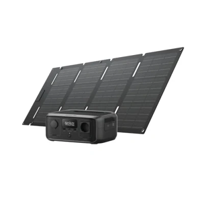 Afbeelding van EcoFlow RIVER 3 Draagbaar Energiestation met 45W zonnepaneel, LFP accu van 245 Wh, vermogen tot 600 W, dubbele accuduur GaN efficiëntie, UPS &lt; 20 ms, 30% compactere zonnegenerator voor kamperen