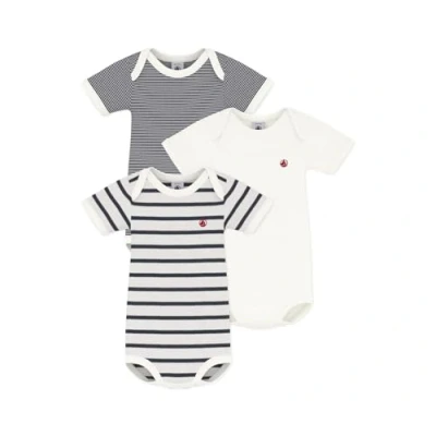 Afbeelding van Petit Bateau Set van 3 babyrompertjes met korte mouwen Unisex Rompertje Maat 92/98