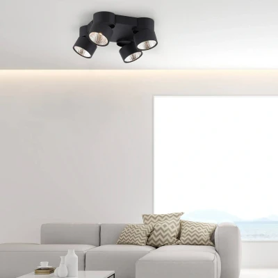 Afbeelding van Paul Neuhaus Plafondlamp Pure Nola 4 lichts zwart 6454 18