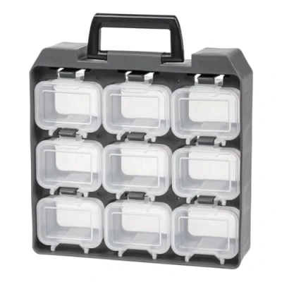 Afbeelding van Iris Ohyama, Opbergkoffer, DIY, 9 verwijderbare schroefcompartimenten, met riemhouder, gemakkelijk te vervoeren, Garage Unit Case UC Grijs / Zwart