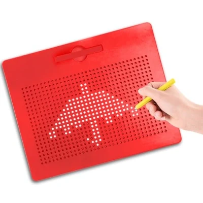 Afbeelding van ALEENFOON Magnetisch tekenbord voor kinderen, tekenbord, schrijfbord met speelgoedpen (groot, rood)