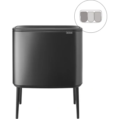 Afbeelding van Brabantia Bo Touch Bin Afvalemmer 3 x 11 Liter Confident Grey