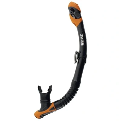 Afbeelding van SEAC Reverse Dry Snorkel met Top en ontluchtingsventiel, oranje