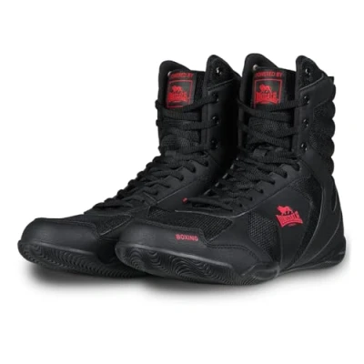 Afbeelding van Lonsdale HESKIN uniseks boksschoenen, zwart/rood, 43 EU, zwart rood, EU