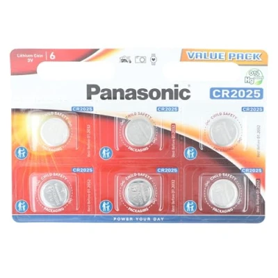 Afbeelding van Panasonic Batterij Lithium, Knoopcel, CR2025, 3V Elektronica, Lithium Power, Retail Blister (6 pack)