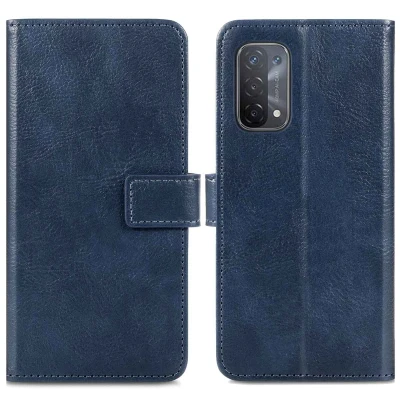 Afbeelding van Oppo A74 (5G) Hoesje Kunstleder iMoshion Bookcase Donkerblauw Telefoonhoesje