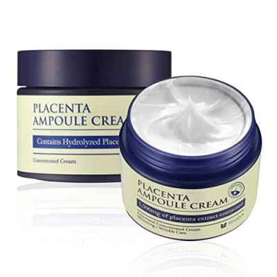 Afbeelding van [Mizon] Hydraterende gezichtscrème met placenta extract (50 ml) fijne lijntjes, rimpels, collageenproductie, elasticiteit, stevigheid, zachte formule (Placenta Ampoule Cream)