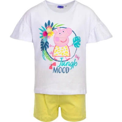Afbeelding van Peppa Pig Pyjama / Shortama Wit/Geel Katoen Maat 104 (4 Jaar)