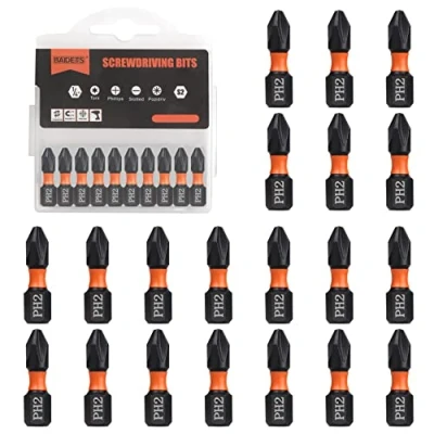 Afbeelding van BAIDETS Pro PH2 Bit assortiment schroevendraaierbits set 20 stuks, 25 mm lengte, schroefbit, 1/4 inch zeskantige schacht, met dispenser