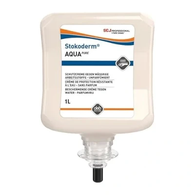 Afbeelding van Huidbeschermingscrème Stokoderm Aqua PURE 1 l ongeparfumeerd wit patroon Stoko
