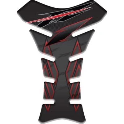 Afbeelding van Tankpad Gemaakt van kunsthars, 3D effect, compatibel met Yamaha Fz1 FZ1n Fz1s Fazer (zwart rood)