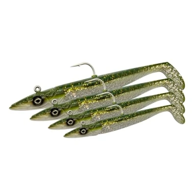 Afbeelding van Savage Gear Sandeel V2 Realistische Zandspiering Imitatie met Levendige Schoppende Actie, Dartelende Jigkop, Ideaal voor Roofvissen in Zoutwater, Snoek, Bass &amp; Snoekbaars Blauw Parel Zilver 15,5 cm