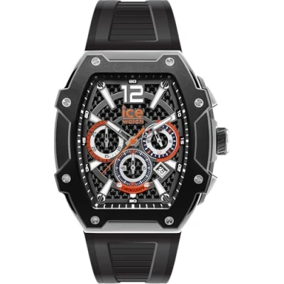 Afbeelding van ICE Watch boliday Black silver Steel Zwart herenhorloge met siliconen band 024363 (Large)
