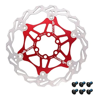 Afbeelding van Jane Eyre Drijvende remschijf voor op de fiets, 160 mm/180 mm/203 mm Rotor, met 6 schroeven MTB racefiets (Rood mm)