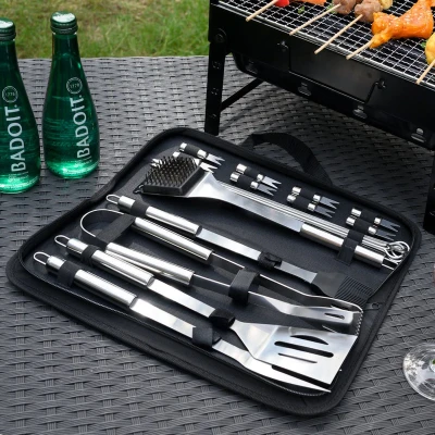 Afbeelding van BBQ Gereedschap SET 22 Delig in Draagtas Barbecue Gereedschapset