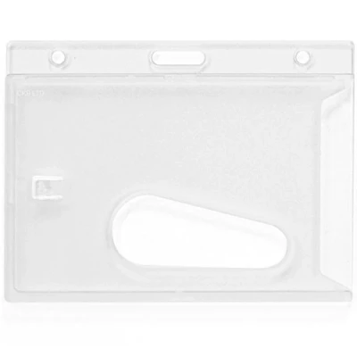 Afbeelding van CKB Ltd® 20x doorzichtige ingesloten stijve met uitwerpsleuf gesloten ID kaart badgehouders enkelzijdig horizontaal/liggend identiteit plastic pasbeschermer Houdt een 86mm 54mm cr80