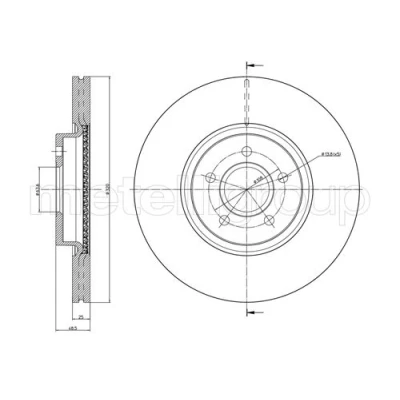 Afbeelding van METELLI Remschijf VOLVO: V40 Hatchback, V50, S40 II, FORD: Focus 2 320,0mm 25,0mm 5 63,5mm Geventileerd Gelakt 23 0892C 1368548,1384290,274521,2745214