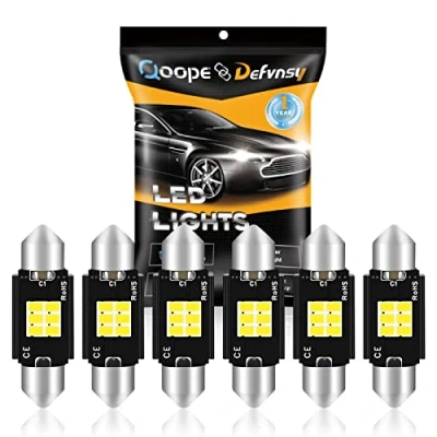 Afbeelding van DEFVNSY Pack van 6 Xenon 41MM 1.61&quot;wit 6000k zeer helder 400Lums niet polariteit Canbus foutloze 3020 6SMD LED Festoon bollen voor 211 2 569 578 interieur autolichten DC 12 24V