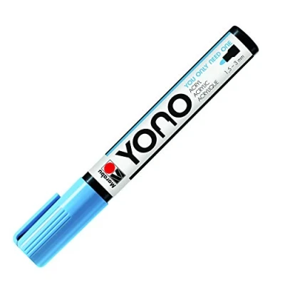 Afbeelding van Marabu 12400103256 YONO marker, pastelblauw 256, veelzijdige acrylstift met Japanse ronde punt, op waterbasis, lichtecht en waterbestendig, voor bijna alle ondergronden, 1,5 3 mm