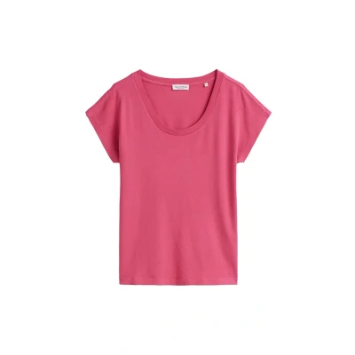 Afbeelding van Marc O&#039;Polo Overcut Sleeves DEEP Round NECK Tshirt basic, Dames, Maat: XXS, Blushed pink