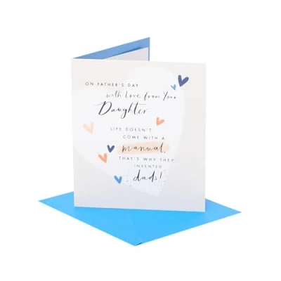 Afbeelding van UK Greetings Vaderdagkaart voor papa van dochter met envelop mooi ontwerp