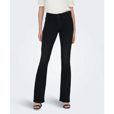 Afbeelding van ONLY Onlblush Flared Jeans, Dames, Maat: Lx34, Washed black