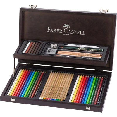 Afbeelding van Faber Castell kleurpotloden Compendium mahoniebox 54 stuks FC 110084