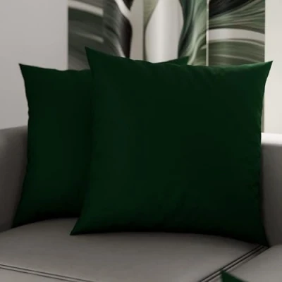 Afbeelding van PETTI Artigiani Italiani 2 kussenslopen van 65 x cm, effen, smaragdgroen, kussensloop 100% microvezel, hypoallergeen, gemaakt in Italië