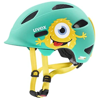 Afbeelding van uvex oyo style lichte fietshelm voor kinderen geïntegreerde zijbescherming individueel passysteem monster lagoon matt 50 54 cm