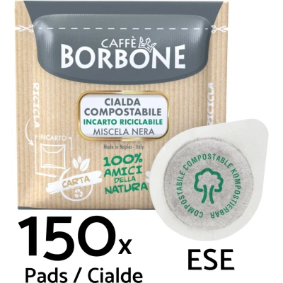 Afbeelding van Caffè Borbone Nera ESE Koffiepads 150 stuks Italiaanse Espresso E.S.E. Servings Voor koffieliefhebbers