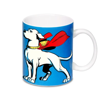 Afbeelding van LOGOSHIRT DC Comics Superman Krypto the Superdog Porseleinen mokken Koffiemokken azuurblauw Gelicentieerd origineel ontwerp