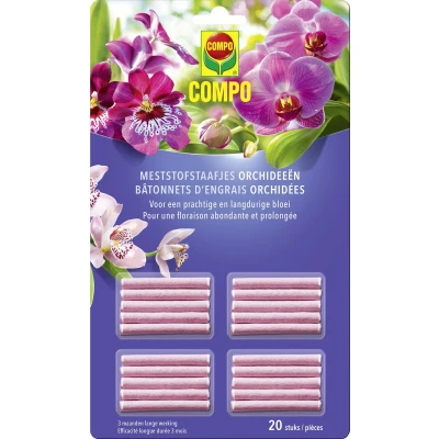 Afbeelding van COMPO Meststofstaafjes orchideeën 3 maanden lange werking voor alle soorten 20 stuks