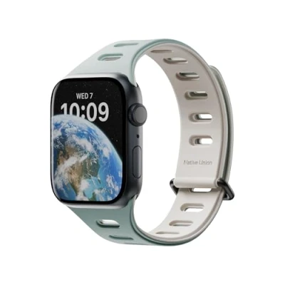 Afbeelding van Native Union Active Band Magnetisch 38/40/41mm Dubbelzijdige Omkeerbare Siliconen Verstelbare Lengte Ademend &amp; Zweetbestendig Voor Sport Series 1 9, SE 2 (Leigroen)