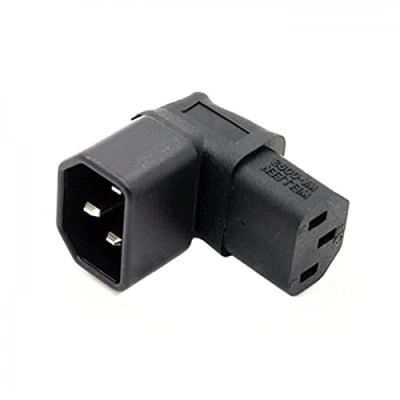 Afbeelding van IEC Male C14 naar kabelcc Up Direction Haaks 90 graden Female C13 Power Extension Adapter